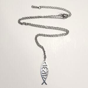 Stainless Steel Jesus Christ Fish Necklace Christian Christmas Birthday Gift New